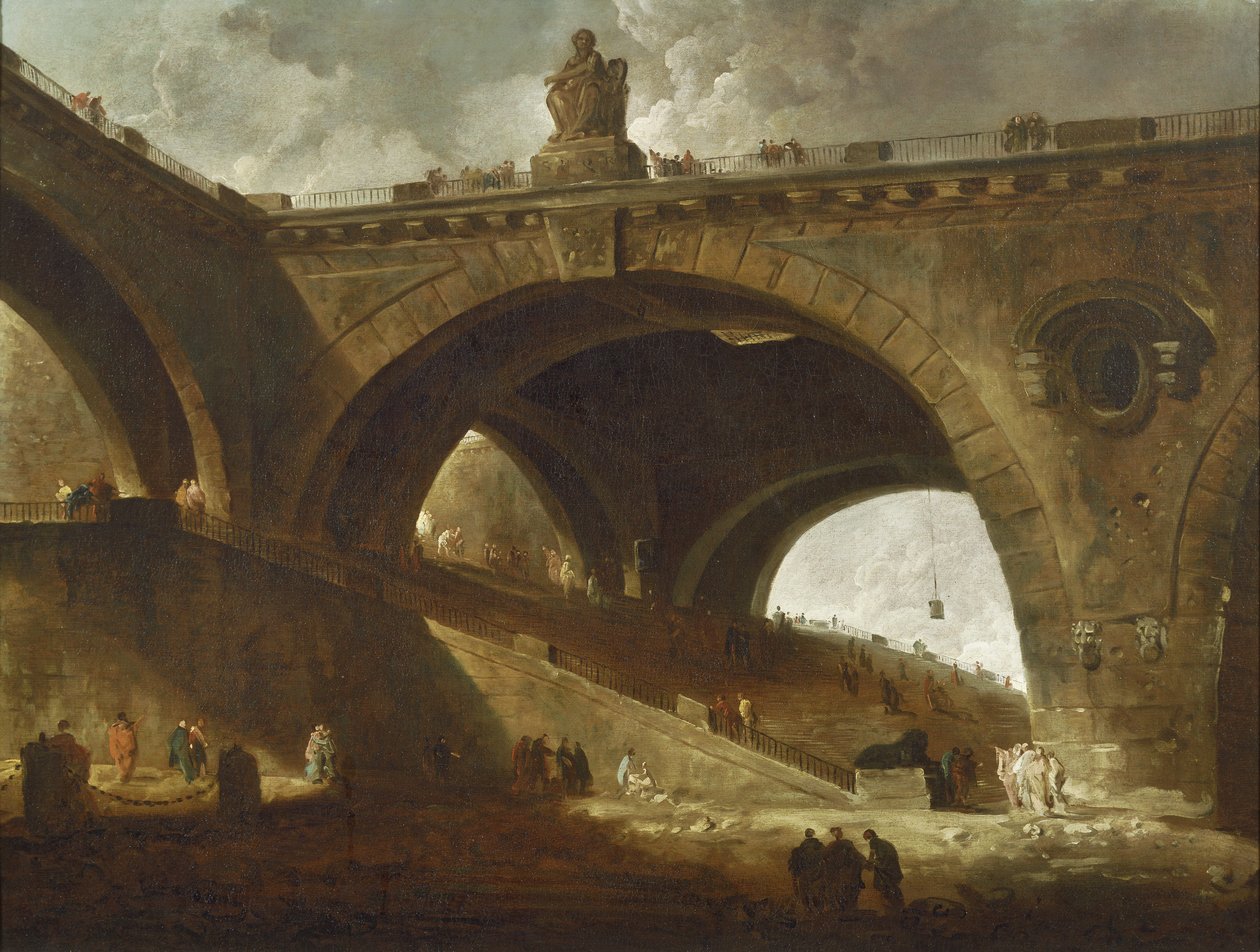 Den gamle bro, ca. 1760 av Hubert Robert
