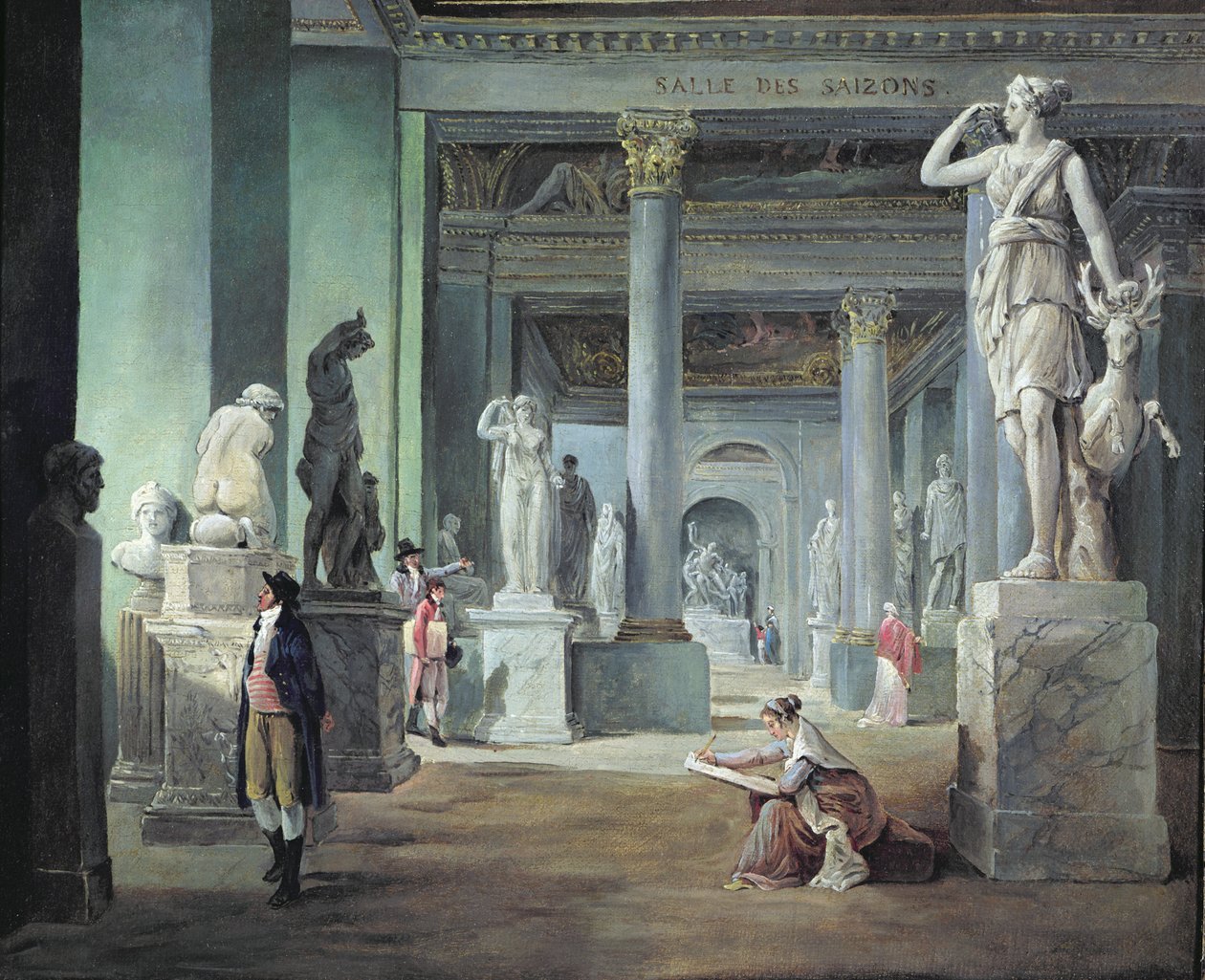 Salle des Saisons ved Louvre, ca. 1802 (olje på lerret) av Hubert Robert