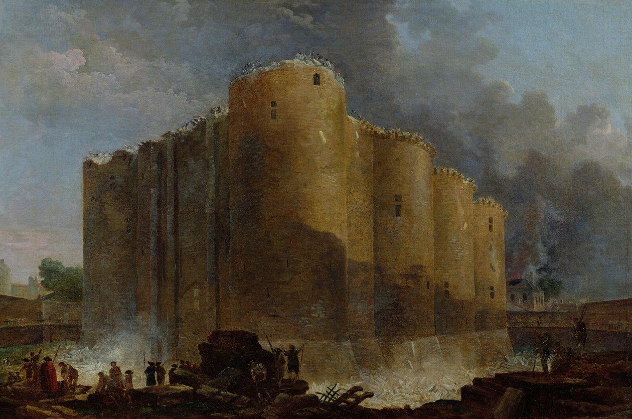 Rivingen av Bastillen, 14. juli 1789 av Hubert Robert