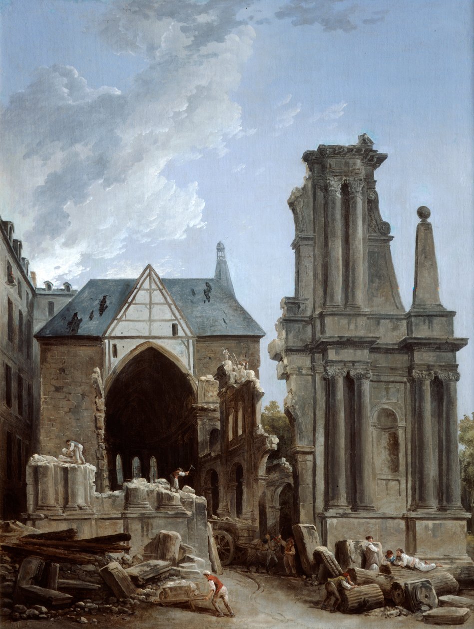 Rivingen av Church of the Feuillants, 1805 av Hubert Robert