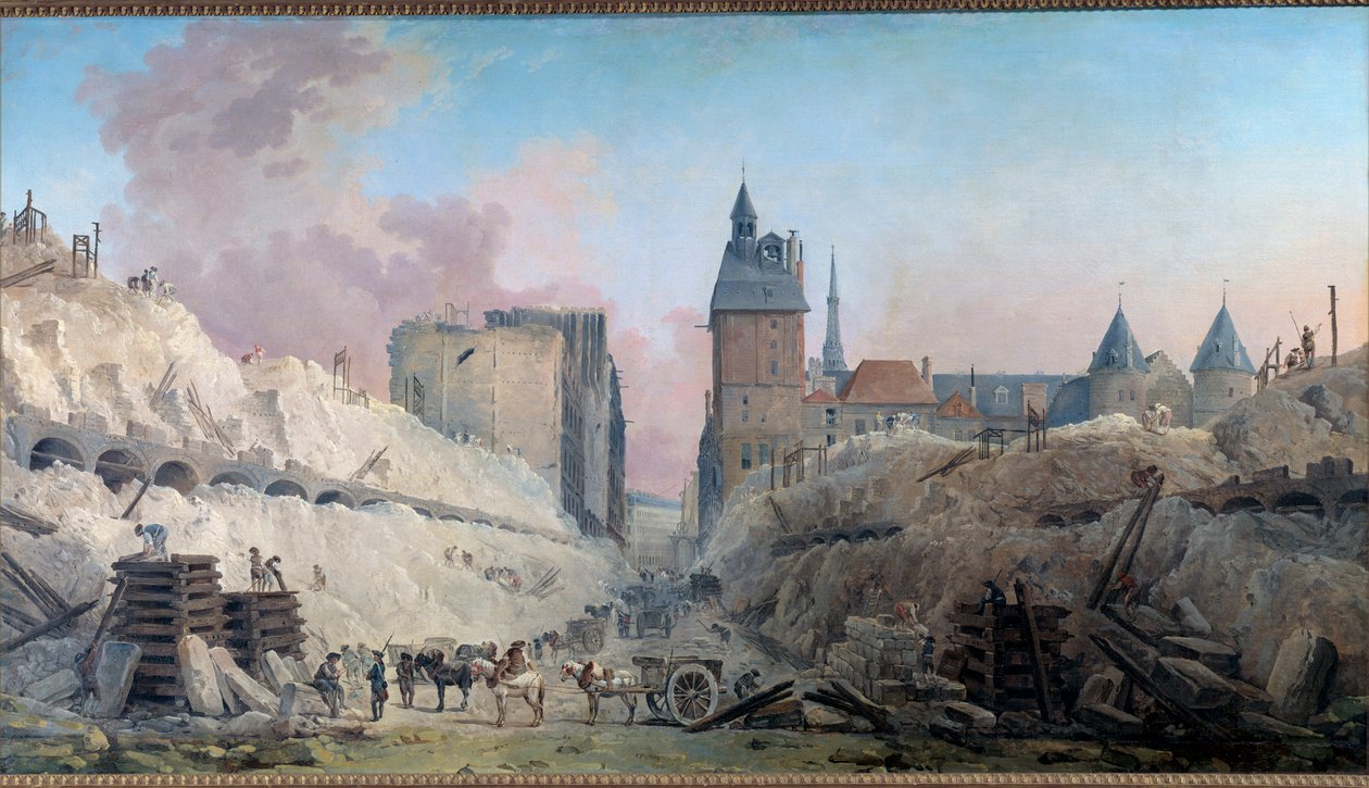 Rivingen av husene til Pont au Change i 1788 Maleri av Hubert Robert (1733-1808) 1788 Søn. 0,86x1,59 m Paris, Musee Carnavalet av Hubert Robert