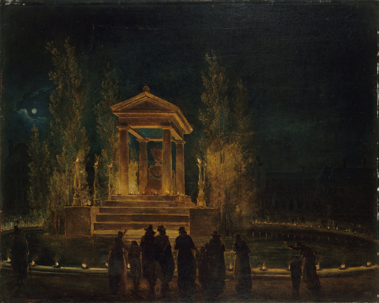 Det midlertidige mausoleet til Jean-Jacques Rousseau, ca 1794. av Hubert Robert