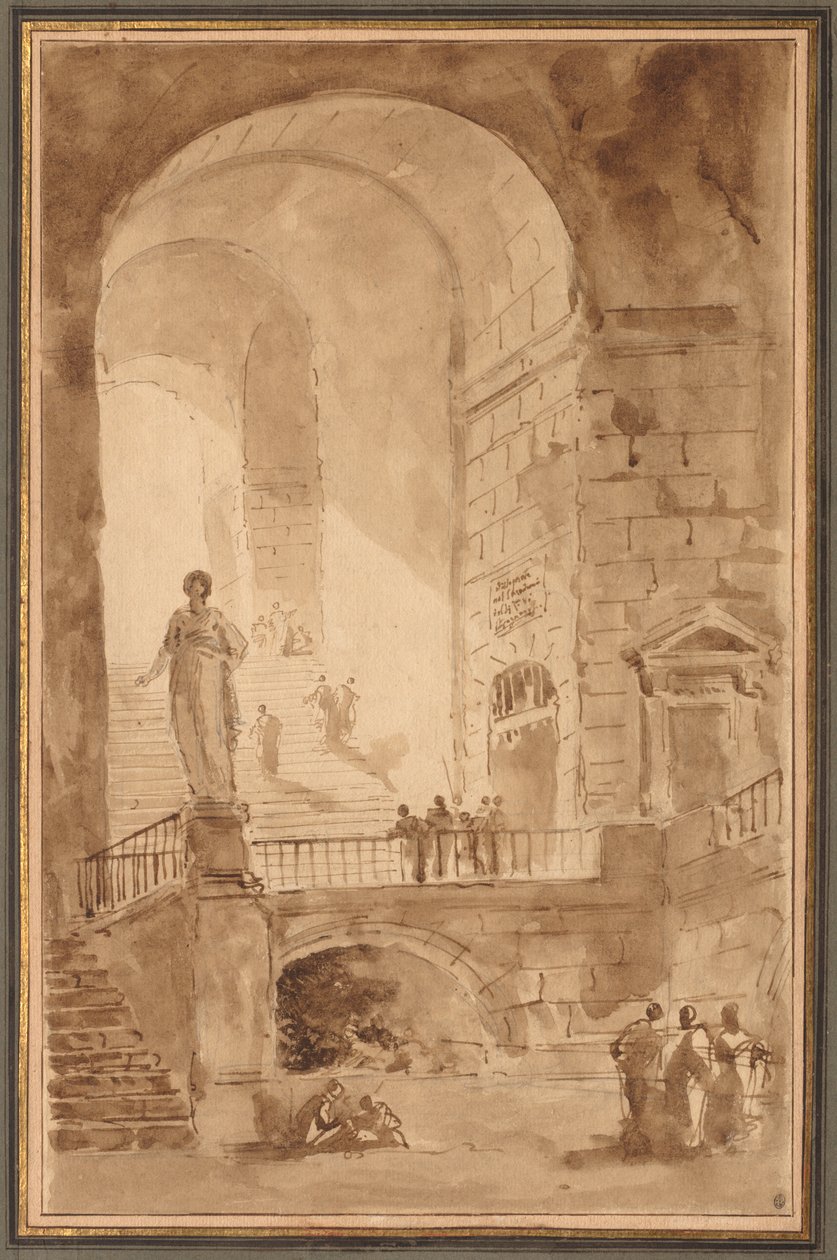 Hvelvet trapp av Hubert Robert