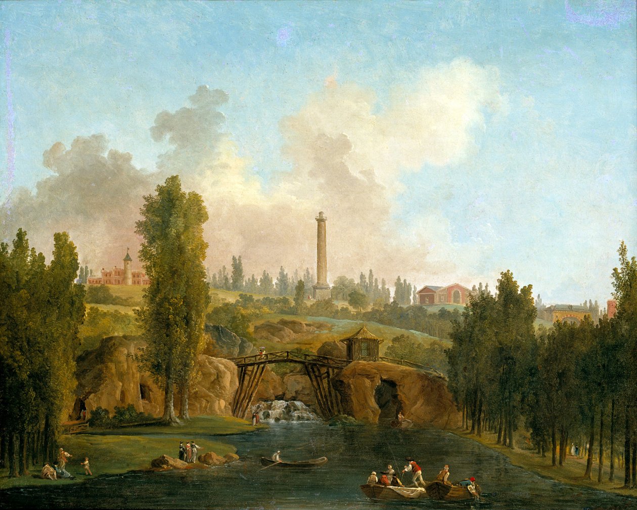 Utsikt over parken i Méréville av Hubert Robert