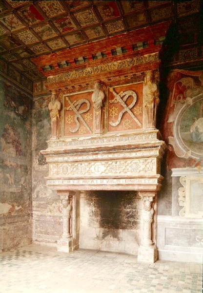 Utsikt over peisen i Salle des Gardes av Hubert Robert