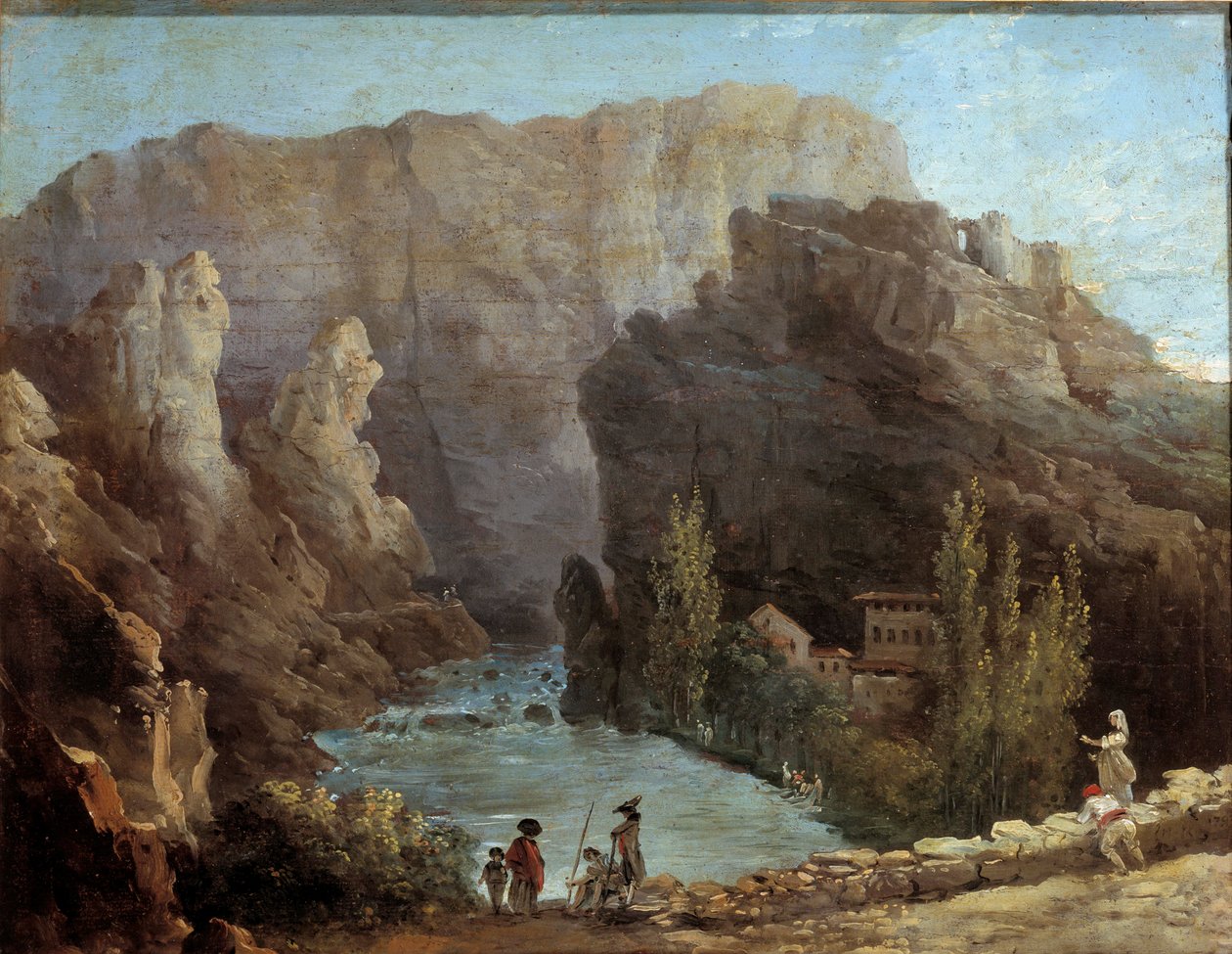 Utsikt over fontenen Vaucluse Maleri av Hubert Robert (1733-1805) Avignon fra 1700-tallet, Musee Calvet. av Hubert Robert
