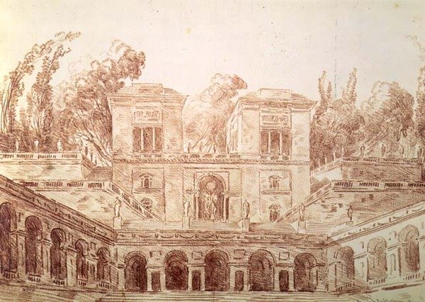 Villa Farnese, Roma (tegning) av Hubert Robert