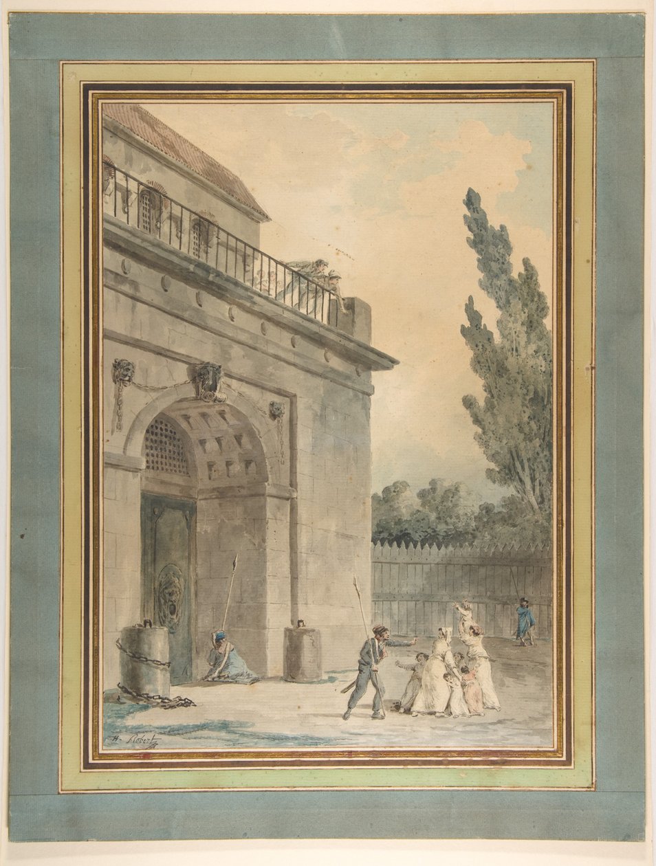 Besøkende som forlater et fengsel av Hubert Robert