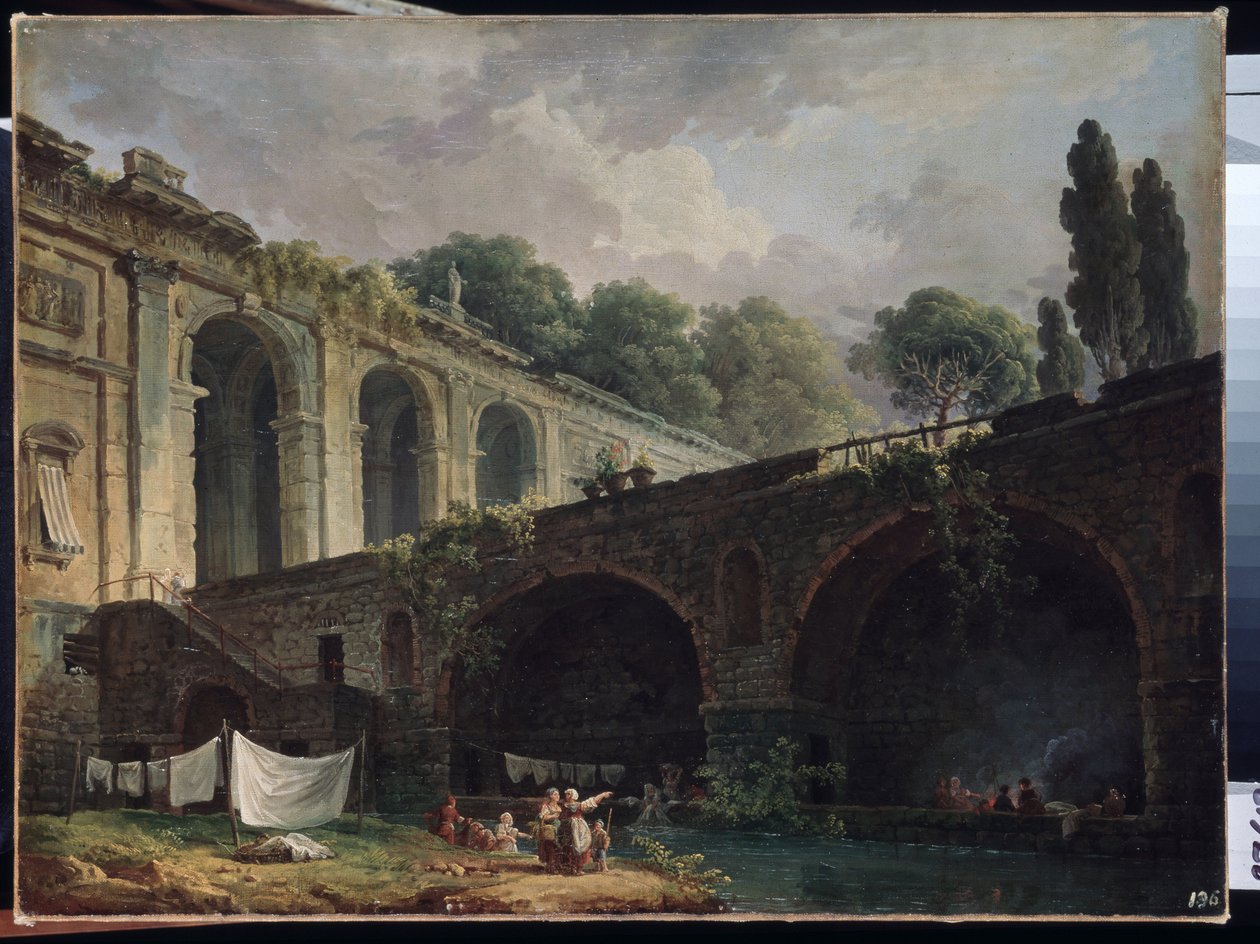 ""Utsikt over Villa Madama (Madame) i Roma"" Maleri av Hubert Robert (1733-1808) Circa 1767 Hermitage Museum Saint Petersburg av Hubert Robert