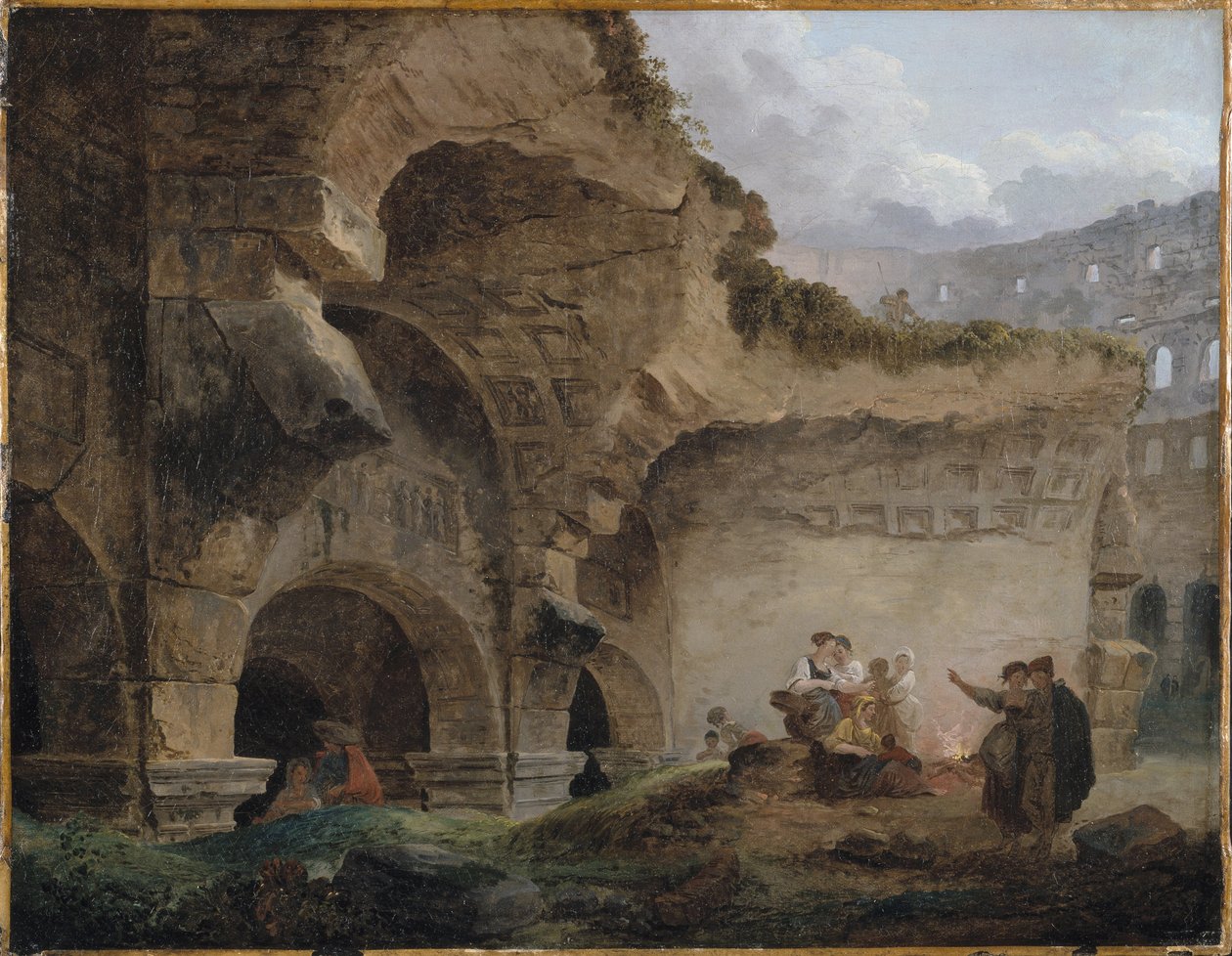 Vaskekvinner i ruinene av Colosseum av Hubert Robert