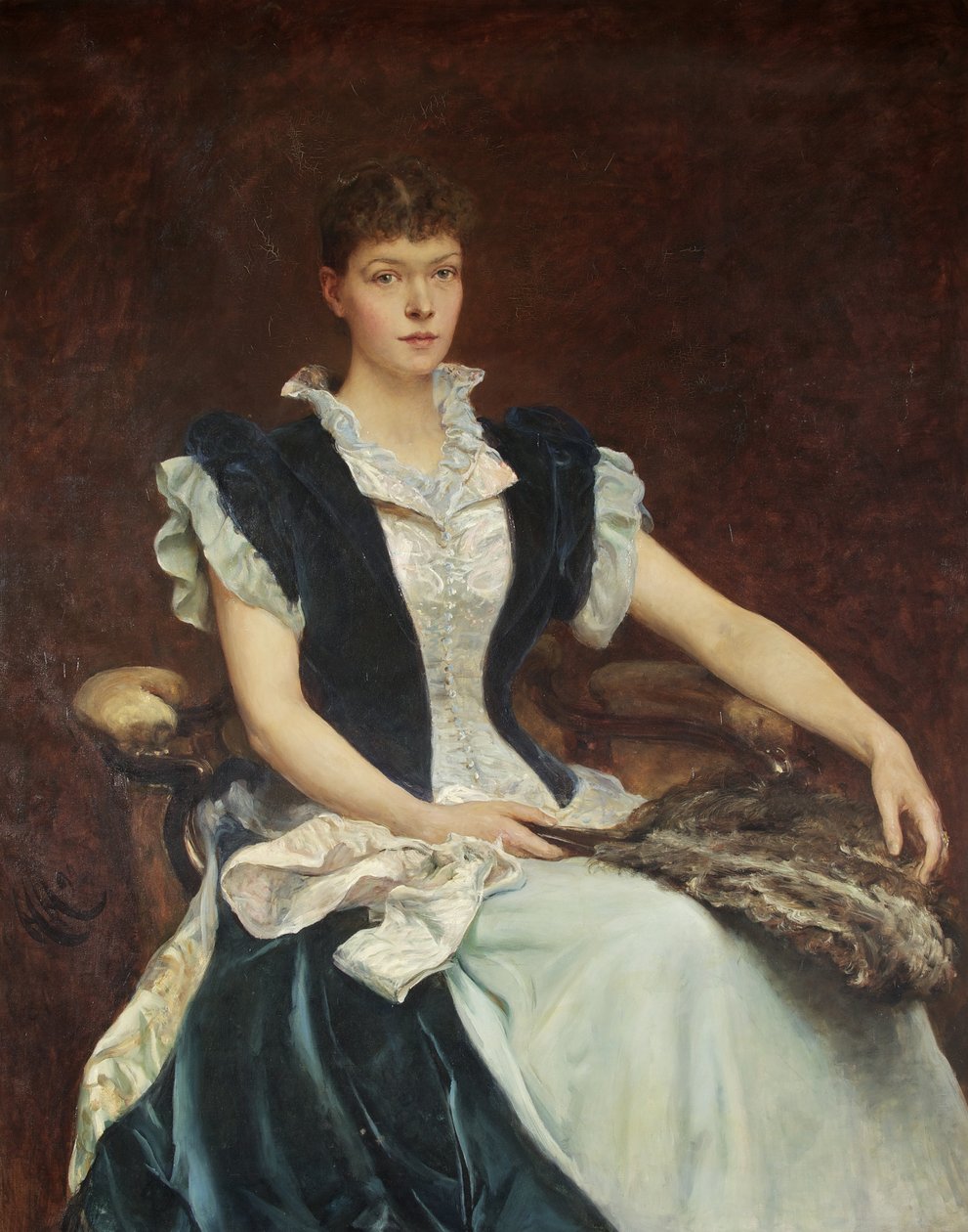 Portrett av fru Walter Derham av Hubert von Herkomer