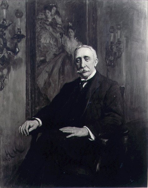 Portrett av Sir Carl Meyer (1851-1922) ca. 1910 (olje på lerret) av Hubert von Herkomer