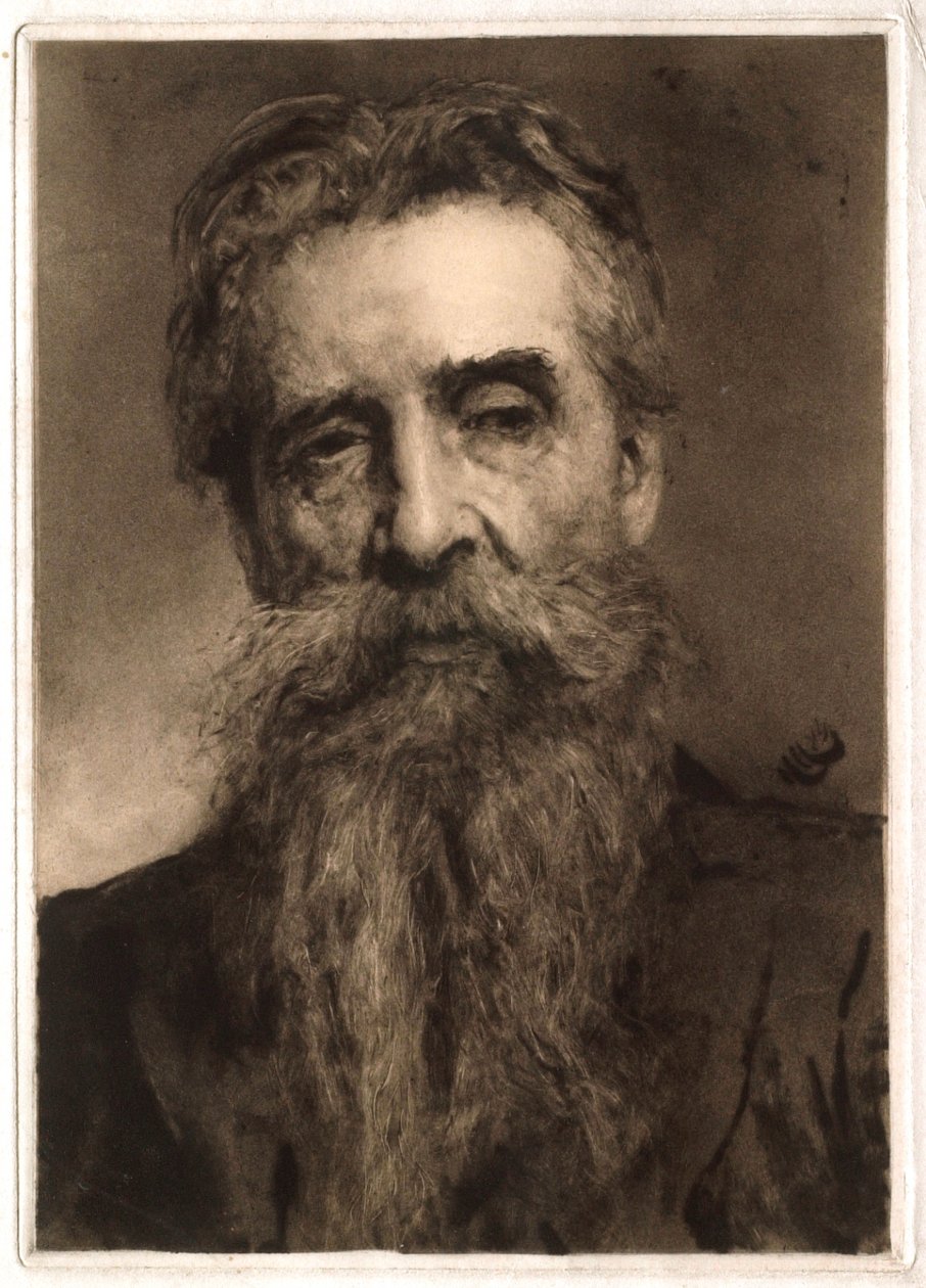 Portrett av en mann med gråsprengt skjegg av Hubert von Herkomer