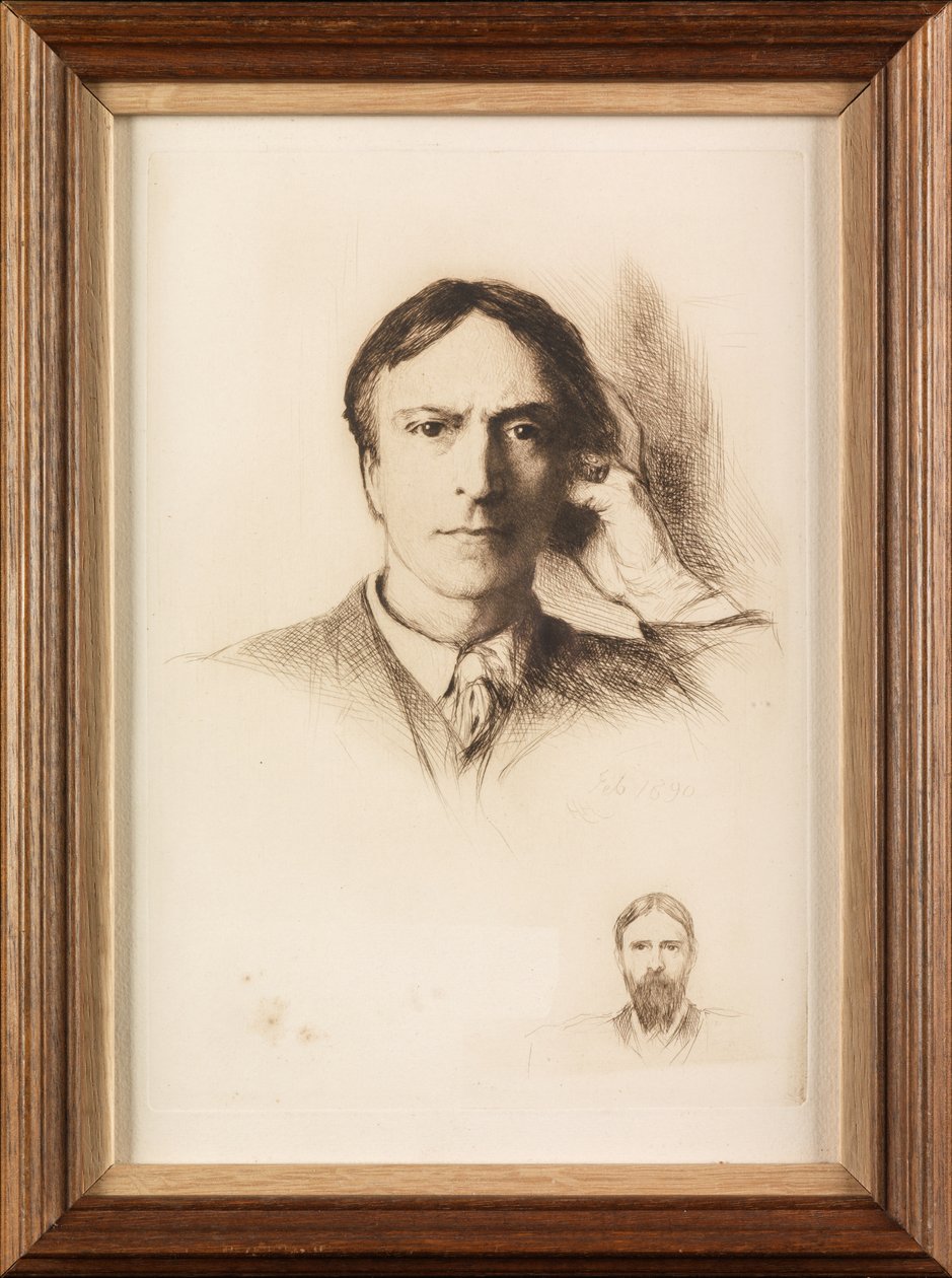 Selvportretter (etsing) av Hubert von Herkomer