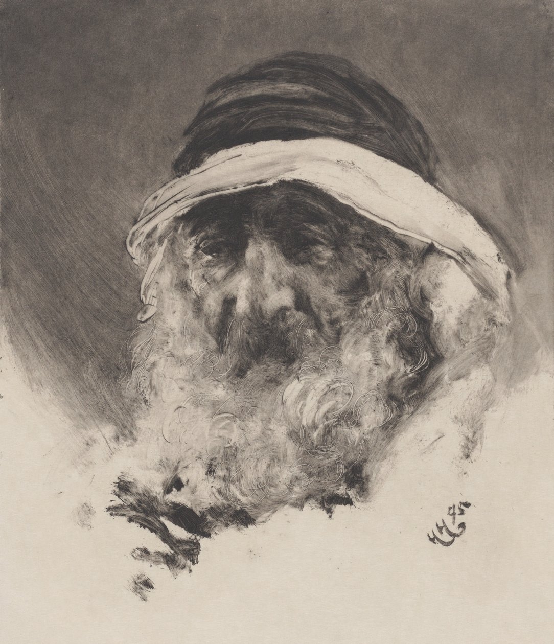 Studie av et arabisk hode, 1895. av Hubert von Herkomer
