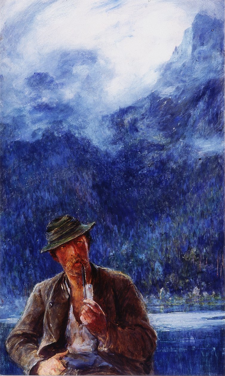 Fiskeren fra Hintersee (bc og wc på vevd papir) av Hubert von Herkomer