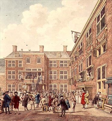 Oudezijdsheerenlogement, Amsterdam (litografi) av Hubertus Petrus Schouten