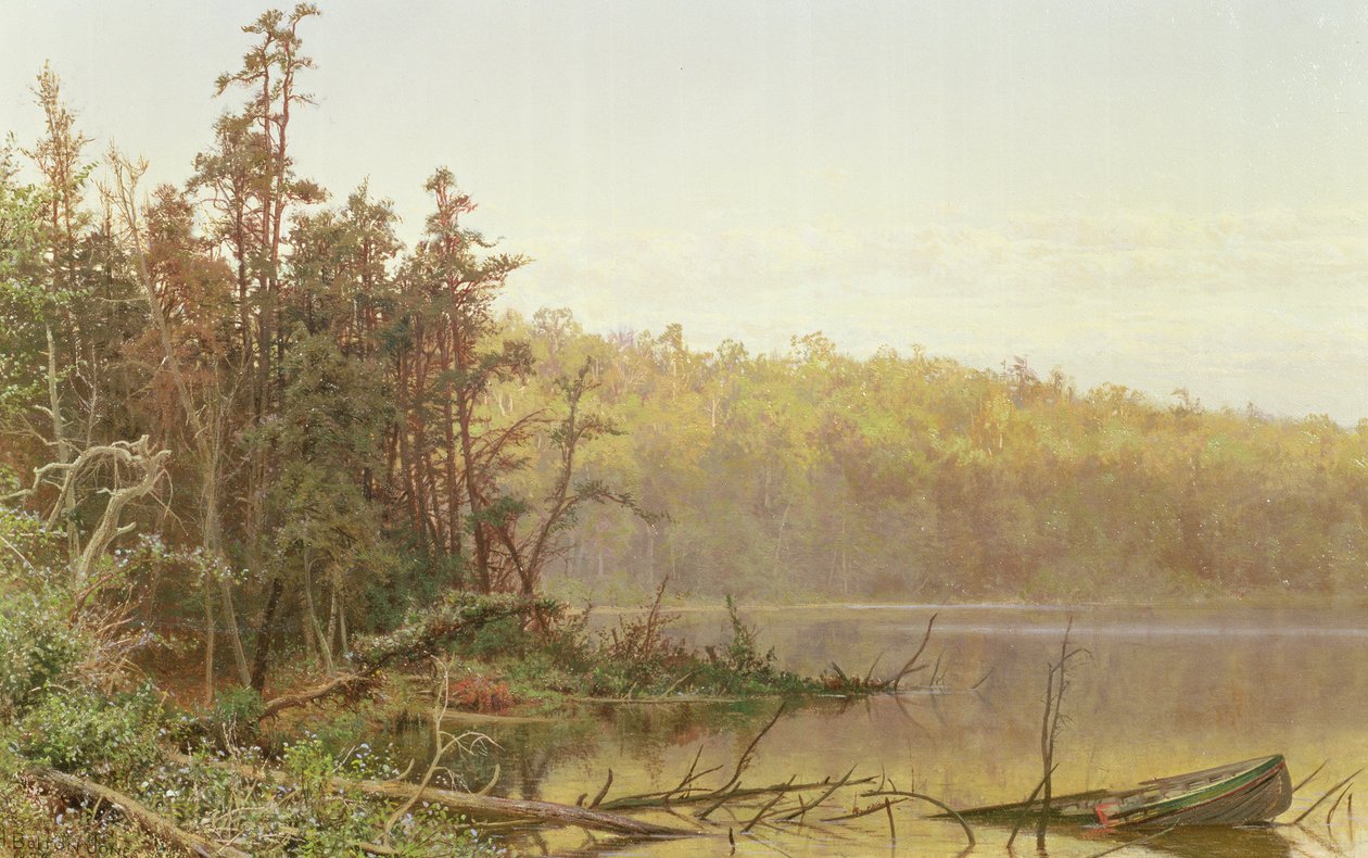 Kveld på Severn, 1874 av Hugh Bolton Jones