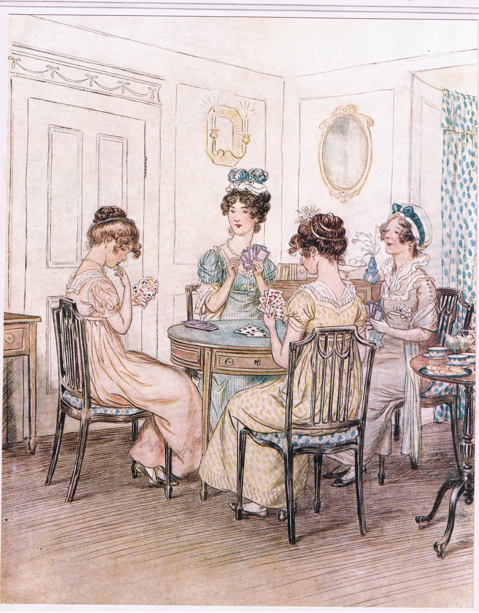 Miss Willoughby: Vi skal nok tilbringe kvelden her med Miss Susan ved kortbordet. av Hugh Thomson
