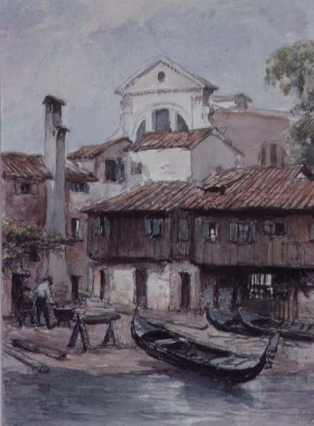 Verft nær kirken San Trovaso, Venezia av Hugh Carter