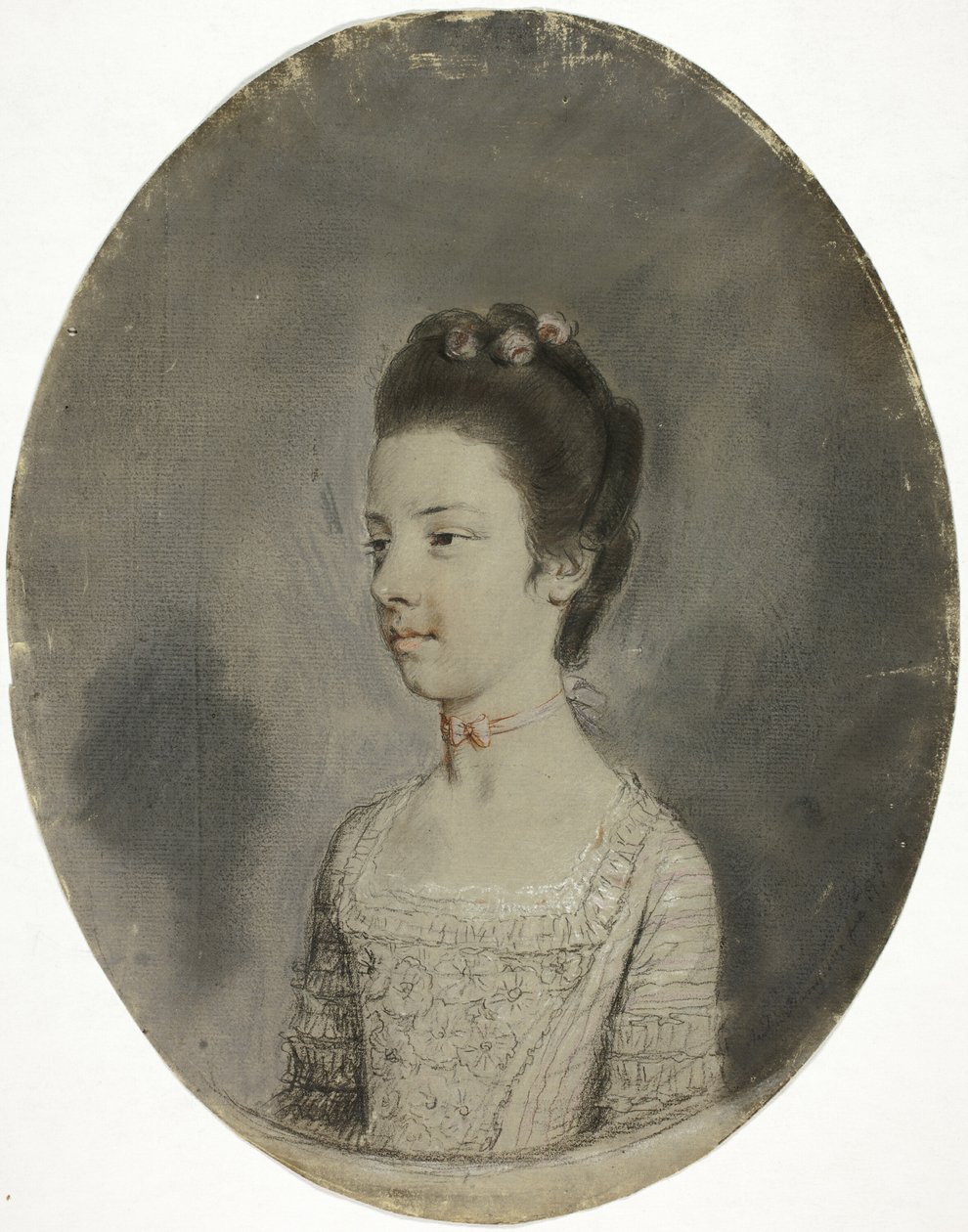 Portrett byste av en dame av Hugh Douglas Hamilton