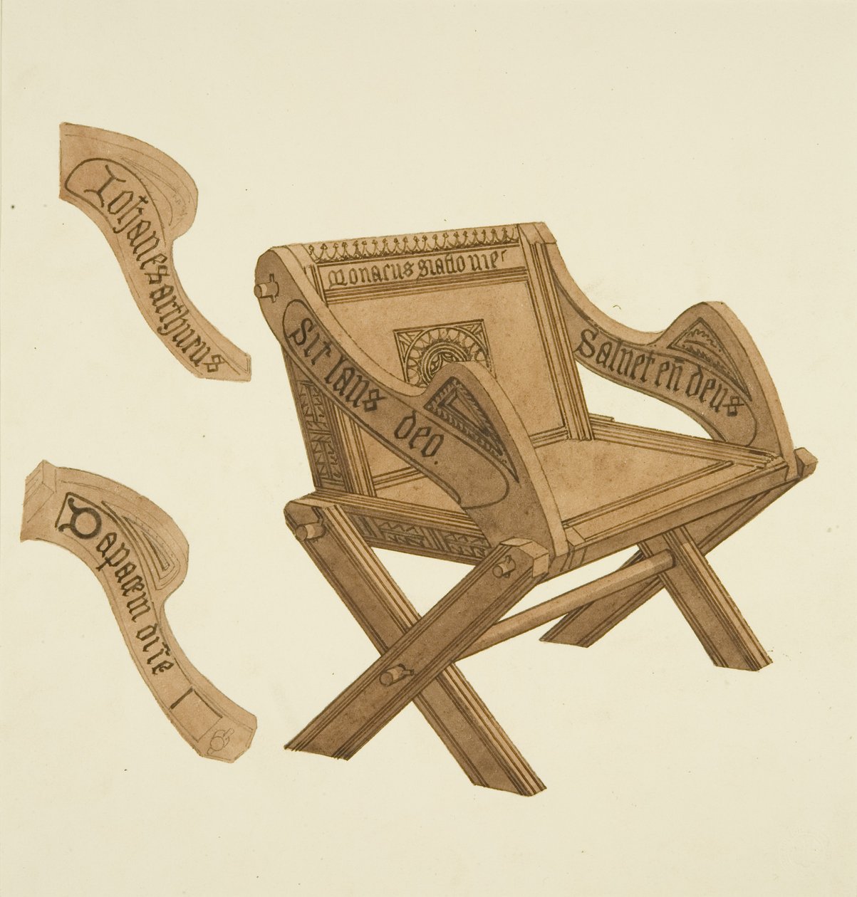 Gammel stol fra Glastonbury Abbey, 1822 av Hugh ONeill