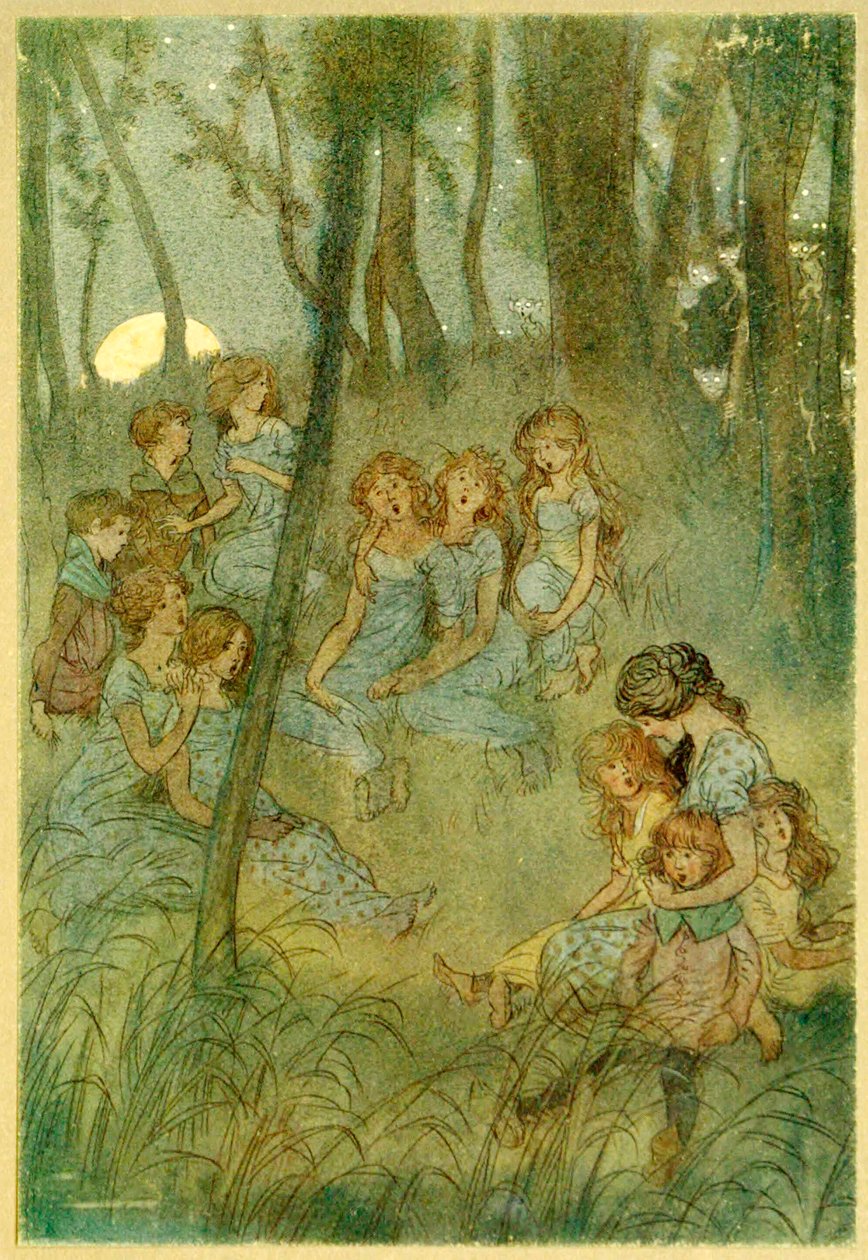 Og nattlige engfeer, se du synger, fra The Merry Wives of Windsor, 1910. av Hugh Thomson