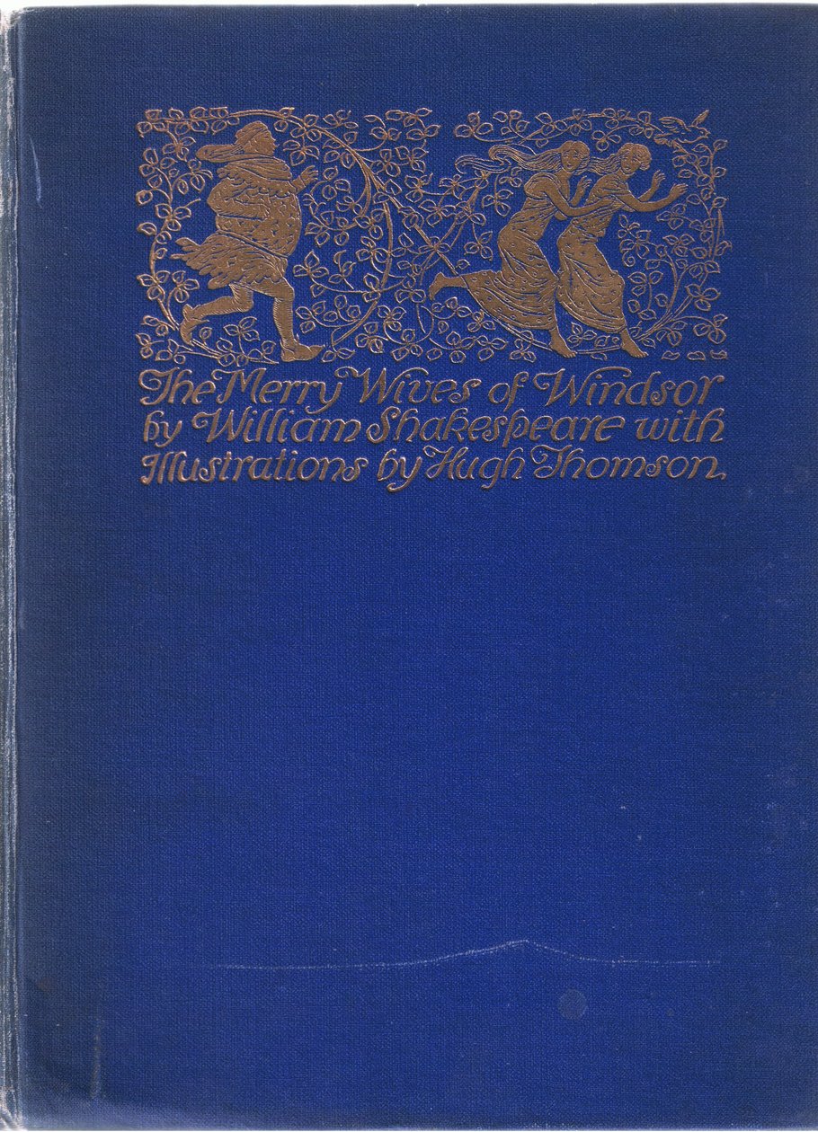 Forsidedesign, illustrasjon fra The Merry Wives of Windsor, 1910 av Hugh Thomson