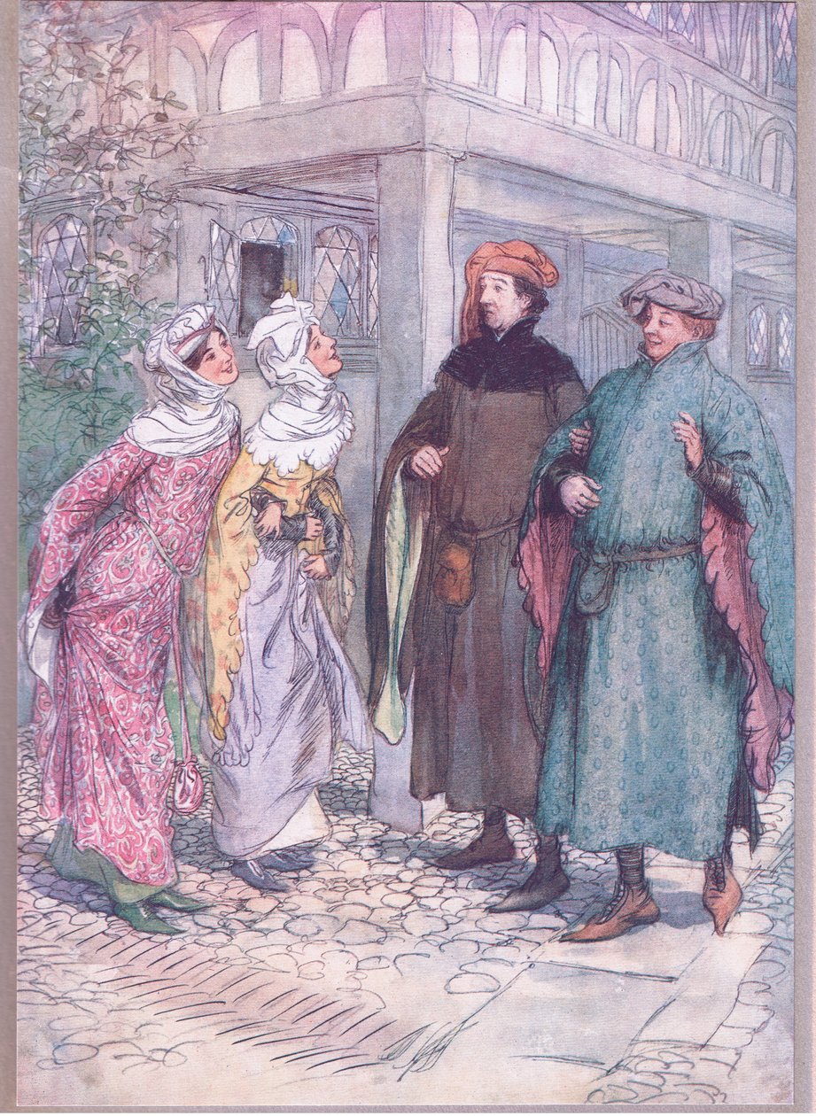 Hvordan nå, søte Frank! Hvorfor er du melankolsk? , illustrasjon fra The Merry Wives of Windsor , 1910 av Hugh Thomson