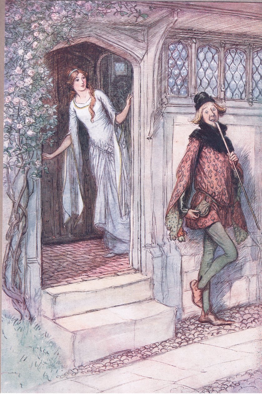 Jeg er ikke sulten, jeg takker deg, illustrasjon fra The Merry Wives of Windsor, 1910 av Hugh Thomson
