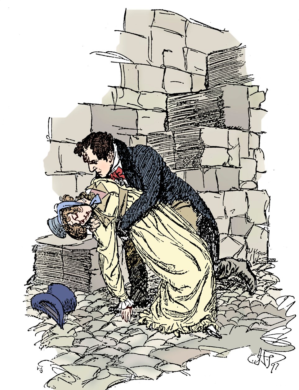 Scene fra Jane Austens Persuasion, 1897 av Hugh Thomson