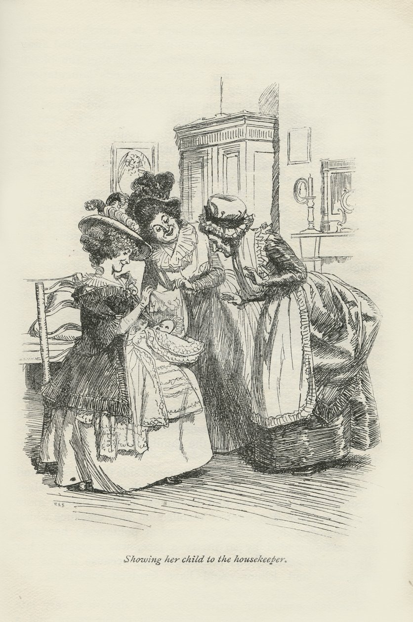 Viser barnet sitt til husholdersken, 1896 av Hugh Thomson