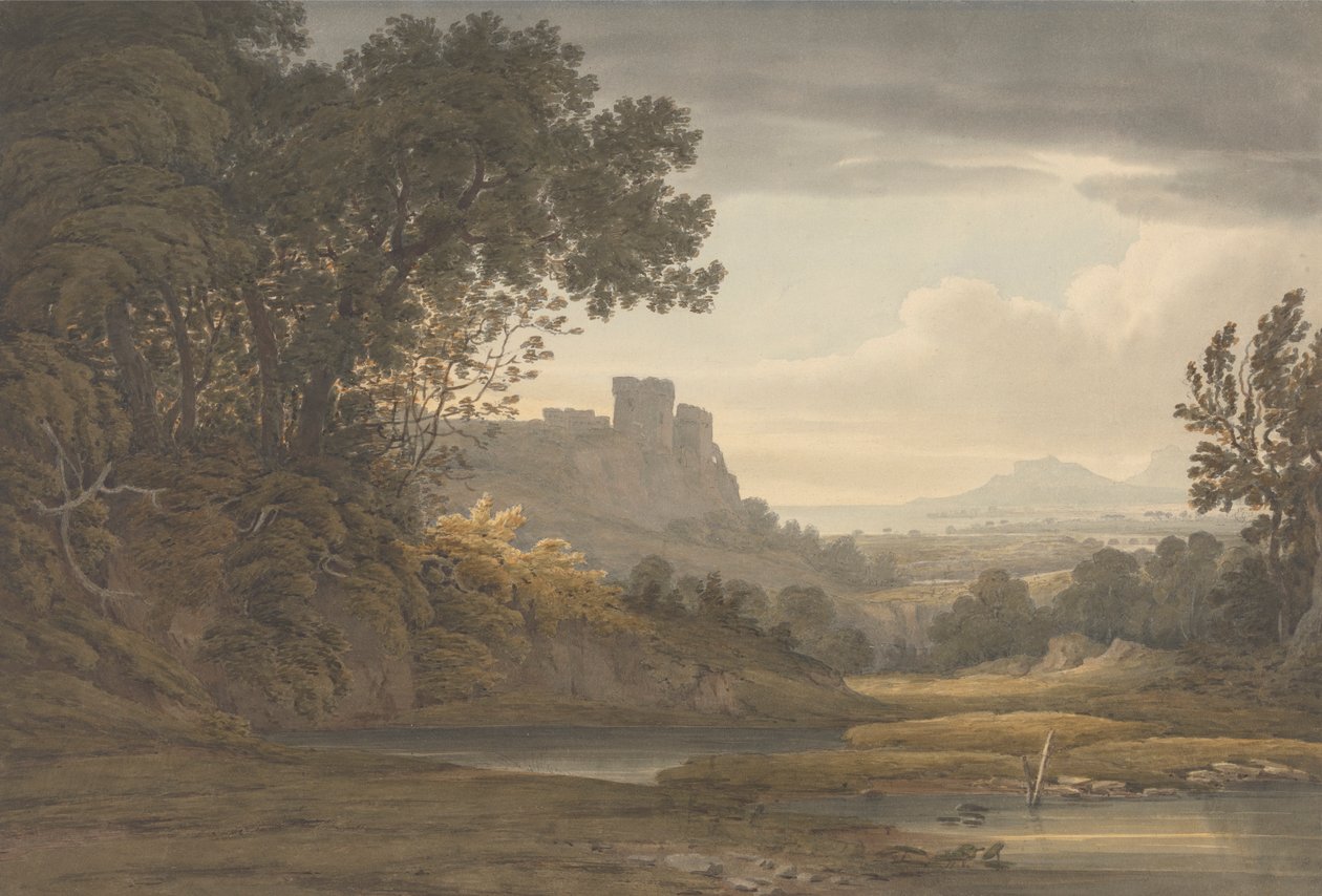 Slott i et landskap av Hugh William Grecian Williams