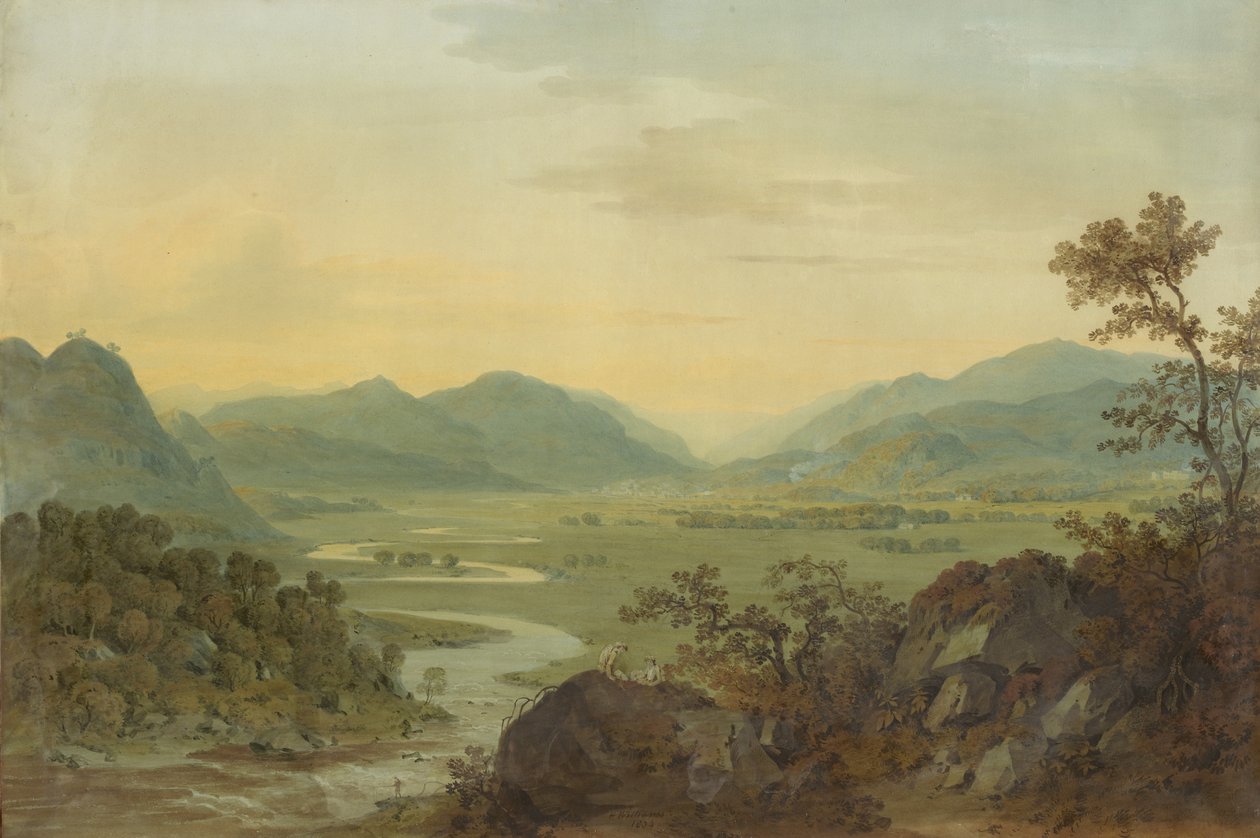 Carne River fra Loudoun Castle, Ayrshire, 1804 av Hugh William Williams