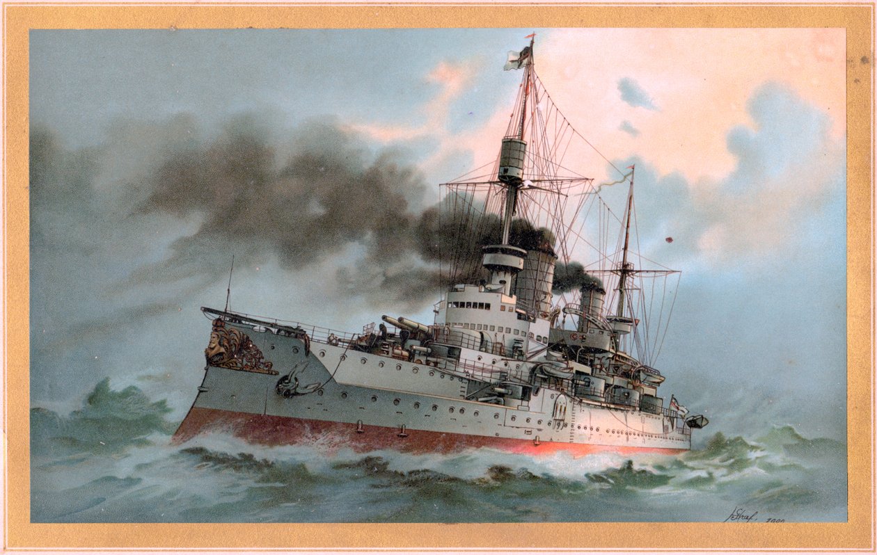 S.M. Skip av linjen Kaiser Friedrich III av Hugo Graf