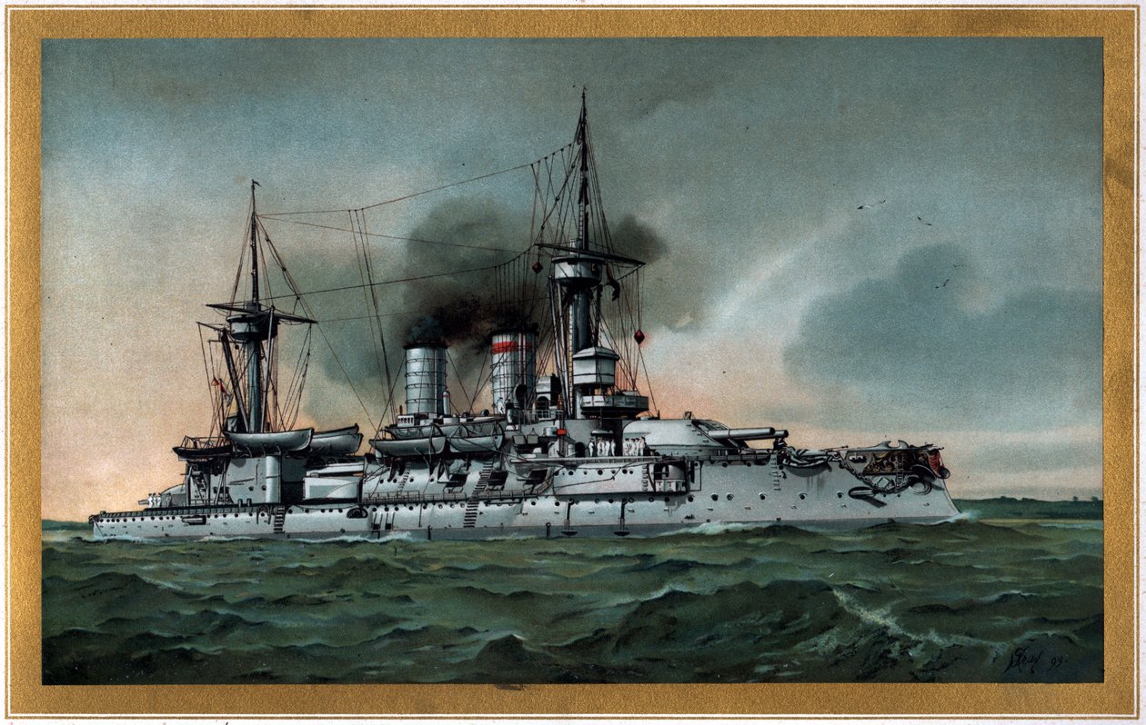 S.M. Skip av linjen Kurfyrsten Friedrich Wilhelm av Hugo Graf