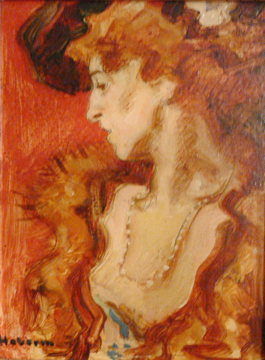 Die rote Dame.n Engelsk: The Red Lady or The Lady in Red. Francais: La Dame rouge eller La Dame en rouge.n av Hugo von Habermann