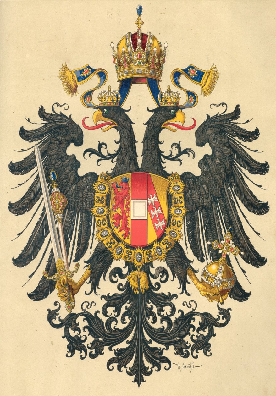 Lite våpenskjold fra Empire of Austria, 1890. av Hugo Gerard Strohl