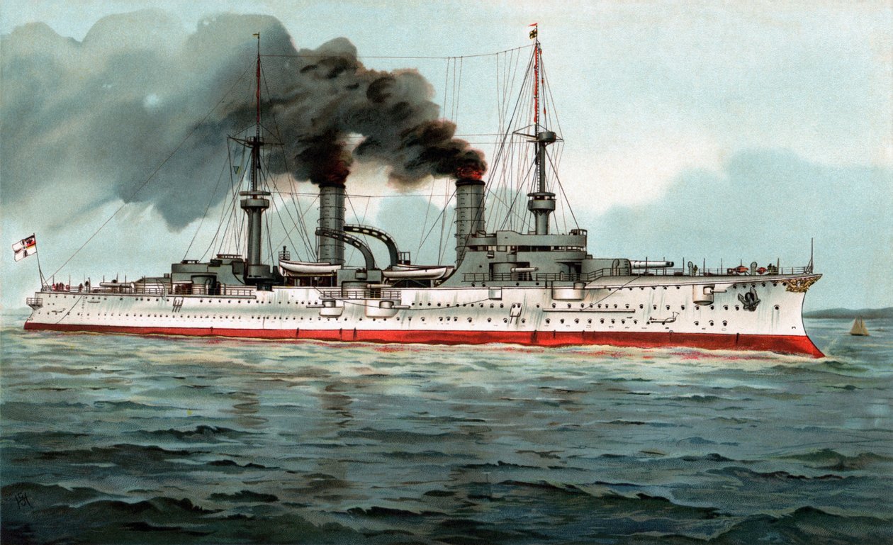 S.M. Stor cruiser Fürst Bismarck av Hugo Graf