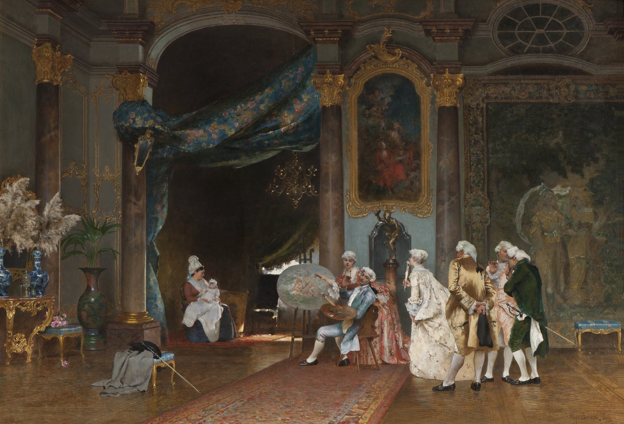 Et møte, ca. 1880 av Hugo Salmson