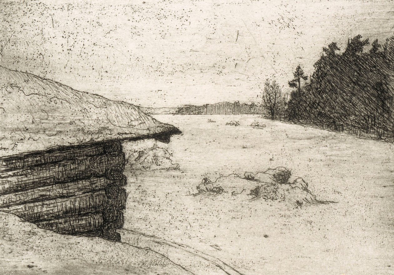 Låve om vinteren av Hugo Simberg