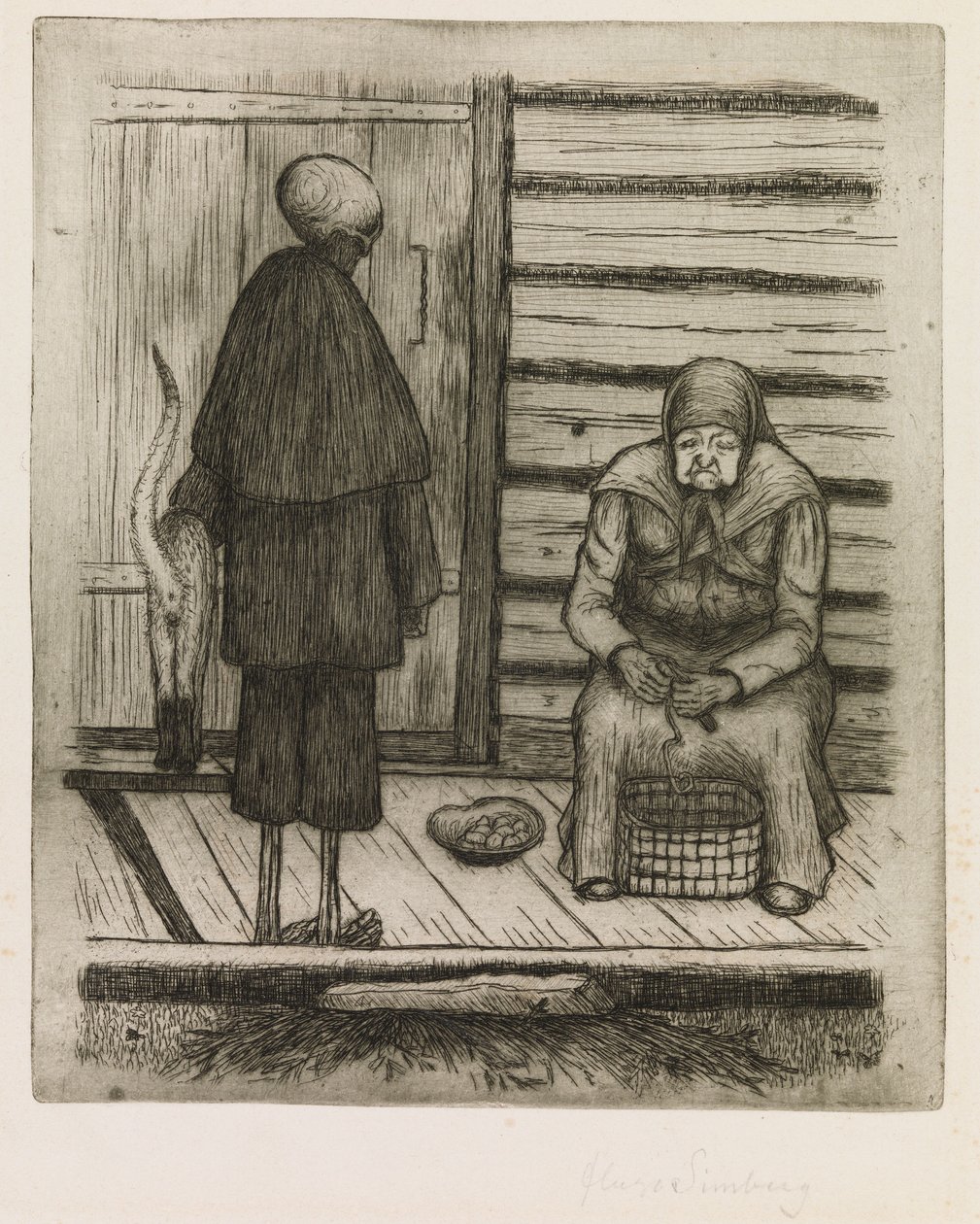 Døden og den gamle kvinnen av Hugo Simberg