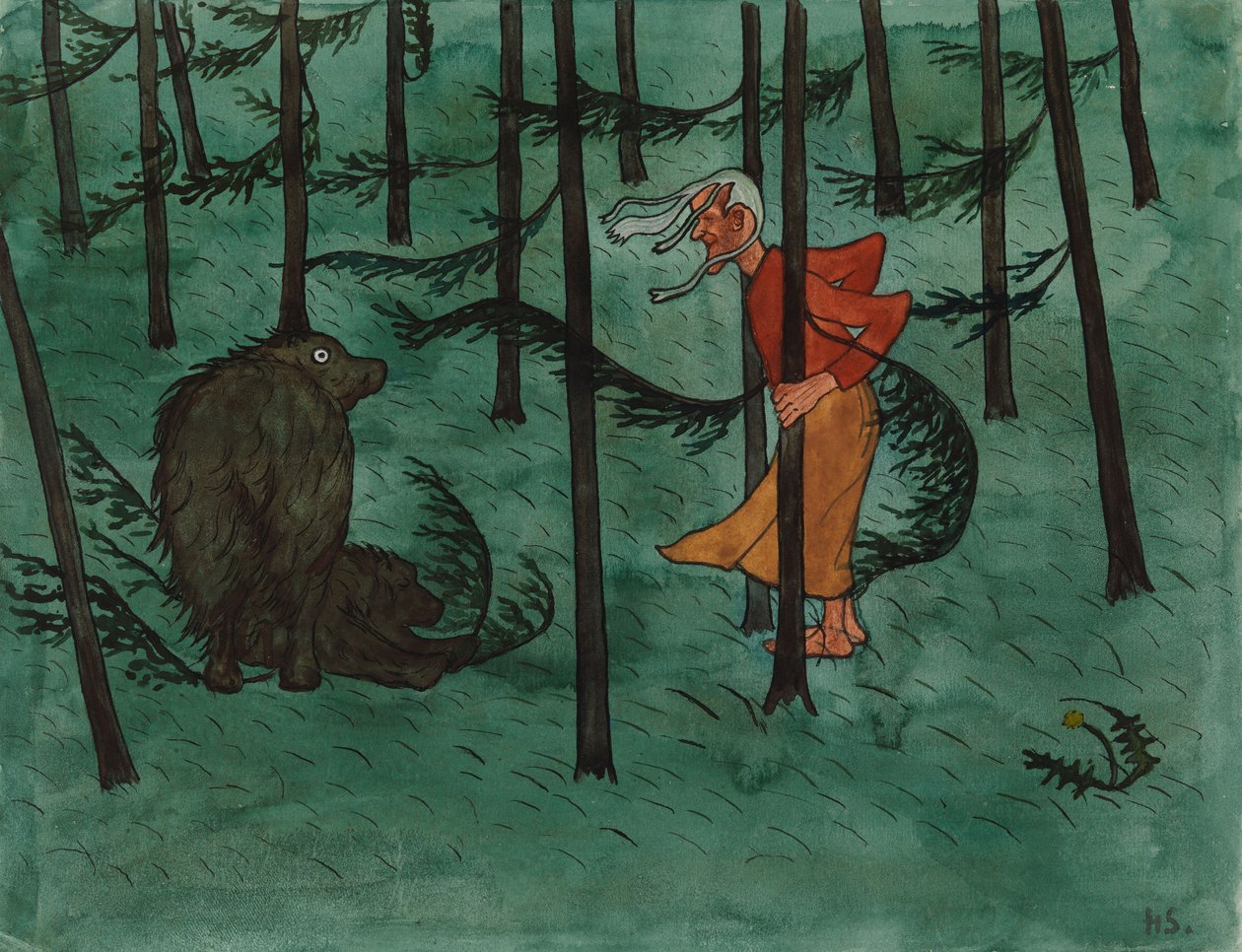 Frykt i skogen av Hugo Simberg