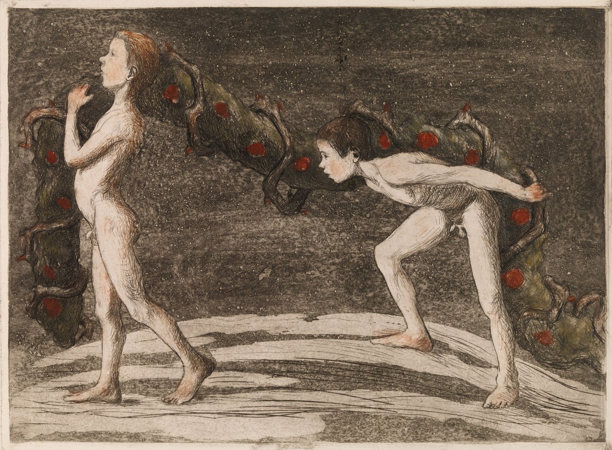 Guirlandebærere II av Hugo Simberg