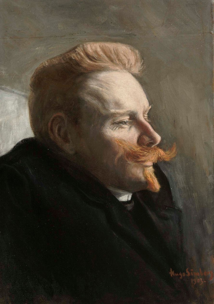 Mann med rød bart av Hugo Simberg