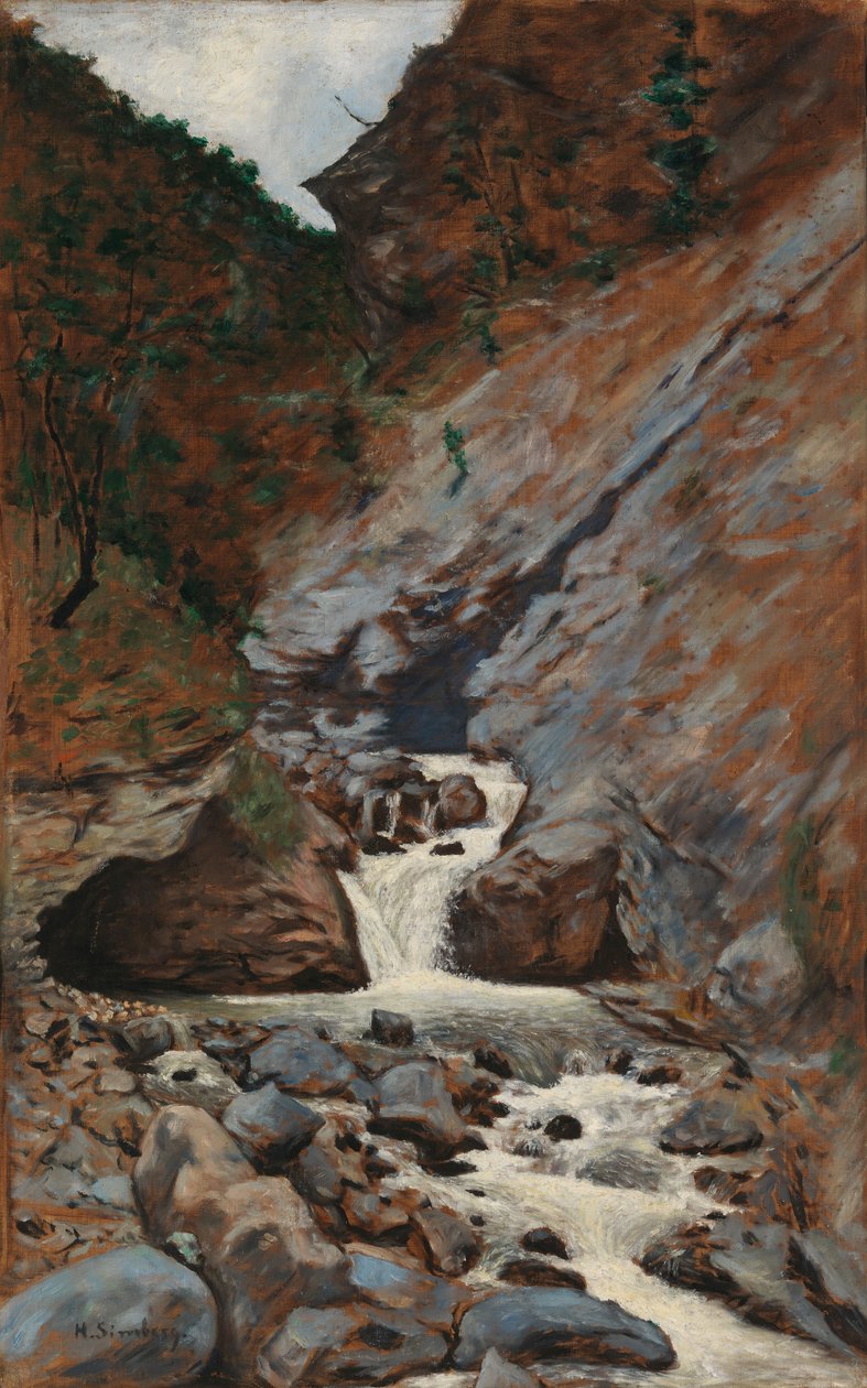 Fjellbekk i Kaukasus av Hugo Simberg