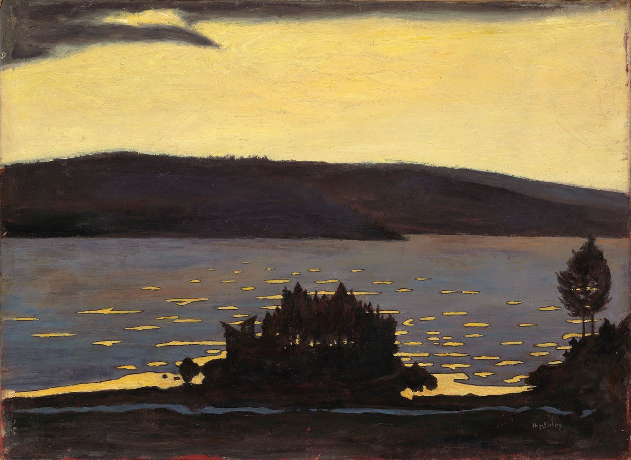 Vårkveld, isgang av Hugo Simberg