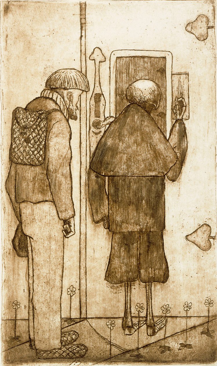 Bonden og døden ved himmelens porter av Hugo Simberg