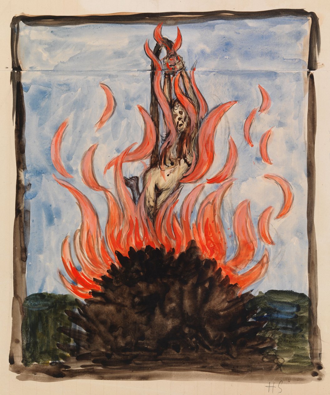 Heksen på bålet av Hugo Simberg