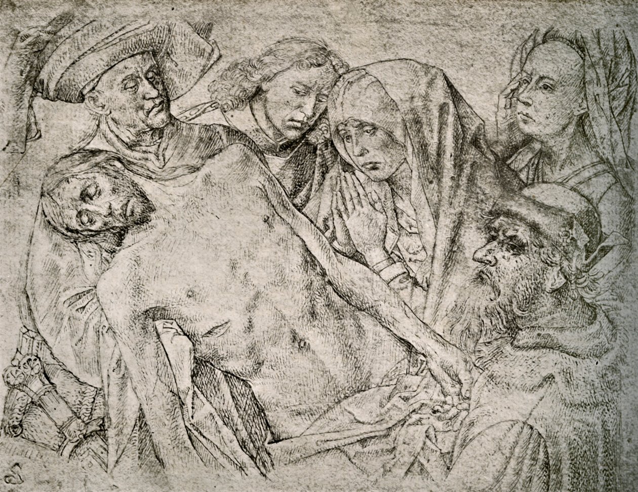 Tegning etter avsetningen fra korset, c1460-1480, 1908. av Hugo van der Goes